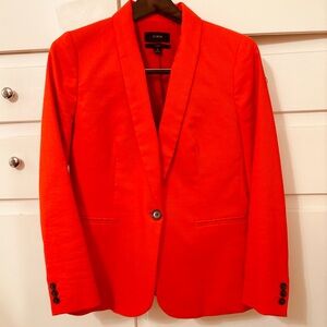 Women’s J. Crew Parke Red-Orange Single-Button Blazer, Size 6